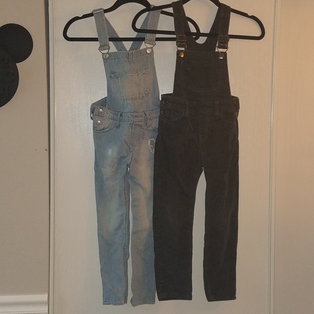 H&M size 5-6 girls overalls - 2 pair